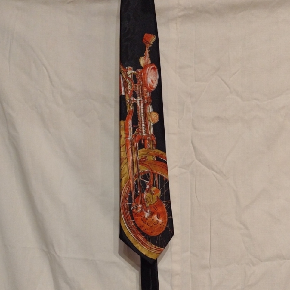 🔥2 For $20🔥Vintage Enigma Black Tie with Motorcycle Design